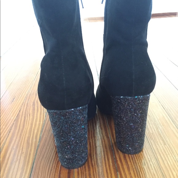 JustFab Shoes Glitter Heel Boots Poshmark